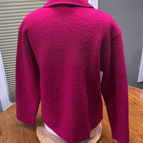 Lisa International boiled wool button front jacket. Size Large. - Picture 2 of 11